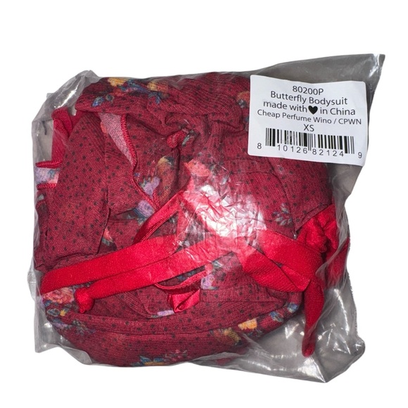 💐NWOT! Free People x HAH Floral Ruffle Bodysuit Lingerie - Picture 4 of 4